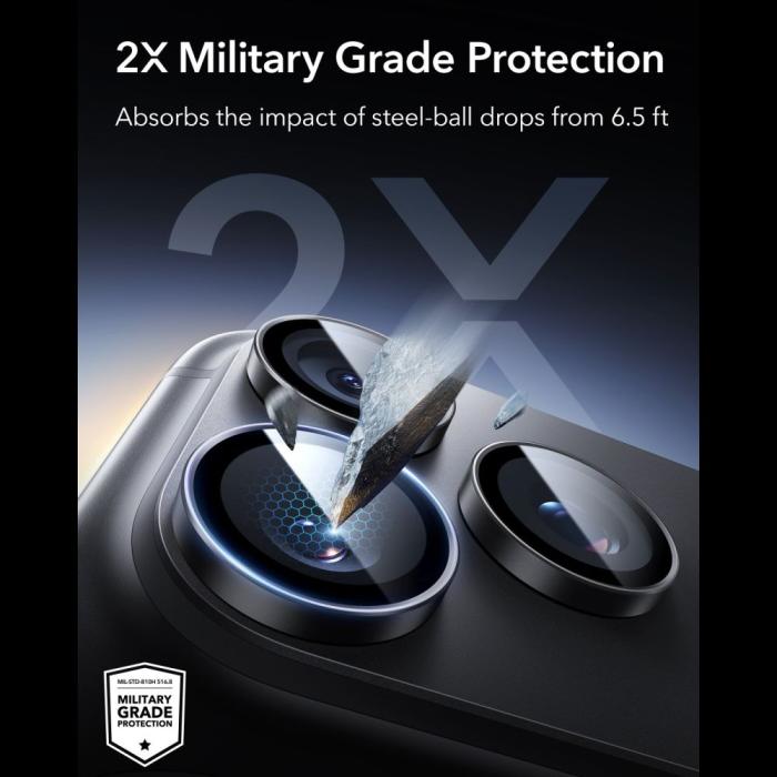 Bild 4, ESR ESR iPhone 18 Pro / 18 Pro Max 2-PACK Linsskydd Svart