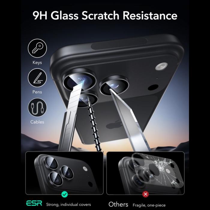Bild 6, ESR ESR iPhone 18 Pro / 18 Pro Max 2-PACK Linsskydd Svart