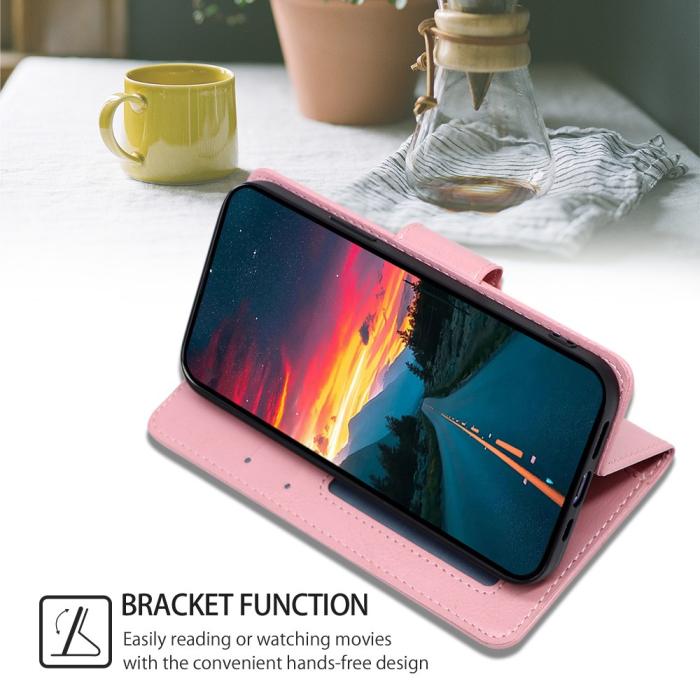 Bild 3,  Samsung Galaxy S23 Ultra Fodral Läder Ljus Rosa