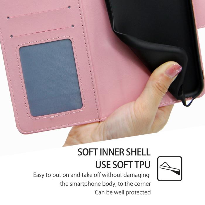 Bild 5,  Samsung Galaxy S23 Ultra Fodral Läder Ljus Rosa