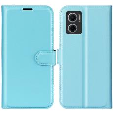  Xiaomi Redmi 10 5G Fodral Litchi L&auml;der Ljus Bl&aring;