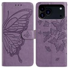  iPhone 17 Pro Fodral Med Fj&auml;ril Tryck Lila