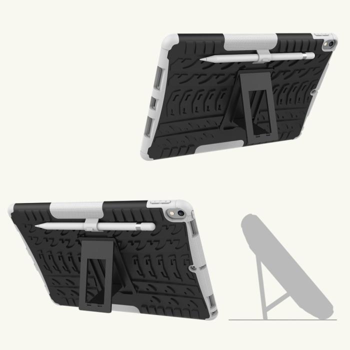 Bild 3,  iPad Air 10.5 (2019) / Pro 10.5 (2017) - Rugged Kickstand Armor Skal - Vit