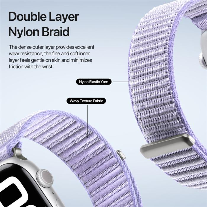 Bild 6, DUX DUCIS DUX DUCIS Apple Watch 38/40/41/42 mm Armband Nylon Loop Lila
