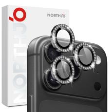 NORTHJO NORTHJO iPhone 18 Pro/18 Pro Max Linsskydd Strass Svart