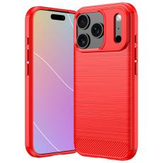  iPhone 18 Pro Max/17 Pro Max Skal Kolfiber Textur R&ouml;d
