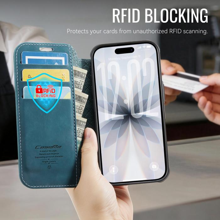 Bild 4, CASEME CASEME iPhone 17 Skal RFID Plånbok Blå