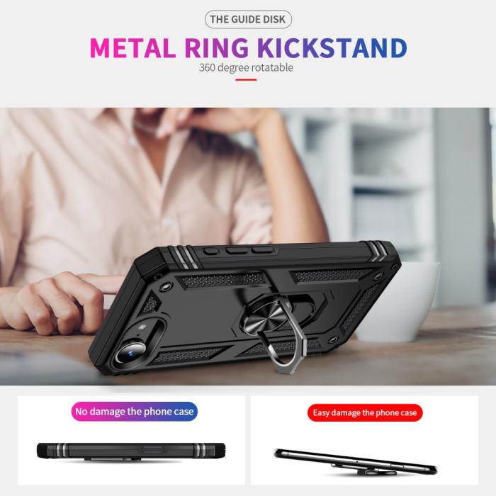 Bild 3,  iPhone 17e / 16e Skal Shockproof Hybrid Ring Svart