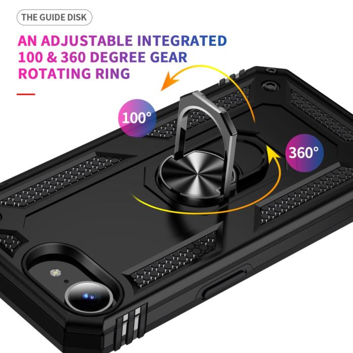 Bild 4,  iPhone 17e / 16e Skal Shockproof Hybrid Ring Svart