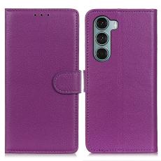  Motorola Moto G200 Fodral Litchi L&auml;der Lila