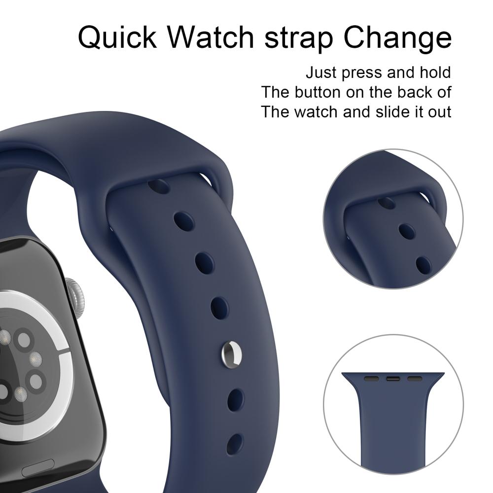 ColorPop Apple Watch 42/44/45/46/49 mm Silikon Armband (M/L) Midnight Blue
