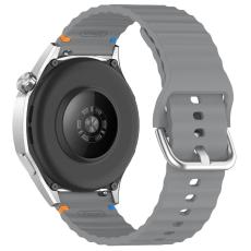  Klockarmband 22 mm Silikon Wave Design M&ouml;rk Gr&aring;
