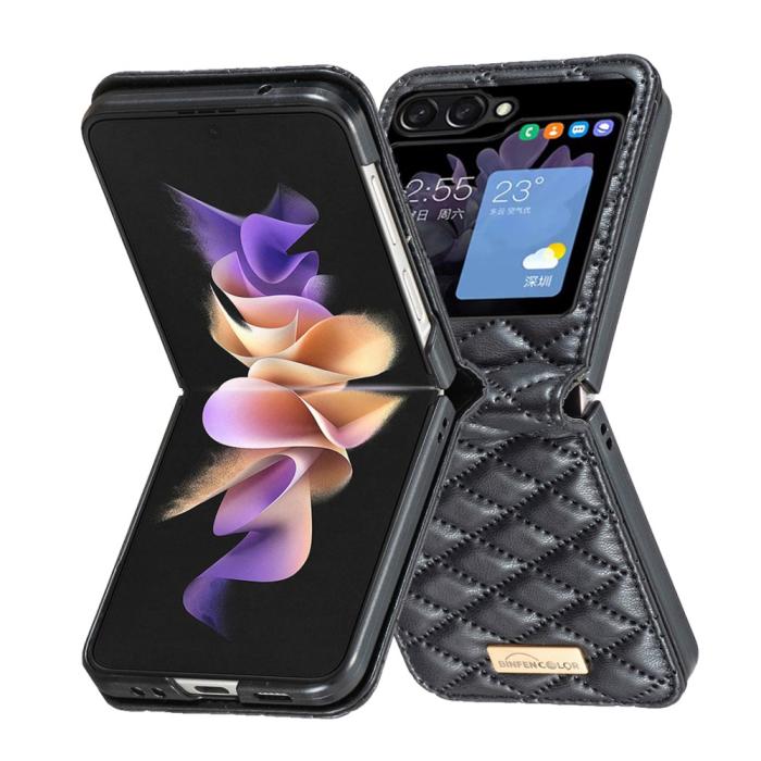Bild 5, BINFEN BINFEN Galaxy Z Flip 5 Skal Diamond Textur Svart