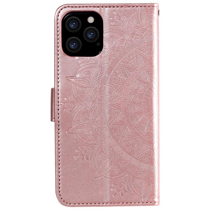 Bild 3,  iPhone 12 Pro Max - Mandala Läder Fodral - Roséguld