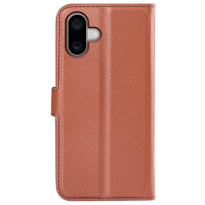 Bild 6,  iPhone 16 Fodral Litchi Textur Läder Brun