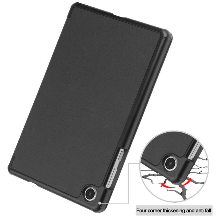 Bild 6,  Lenovo Tab M8 (Gen 4) Fodral Tri-Fold Läder Svart