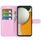  Samsung Galaxy A15 5G Fodral Litchi Läder Ljus Rosa