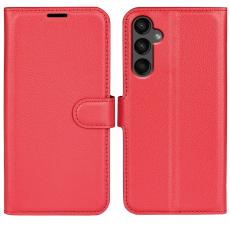  Samsung Galaxy A15 5G Fodral Litchi L&auml;der R&ouml;d