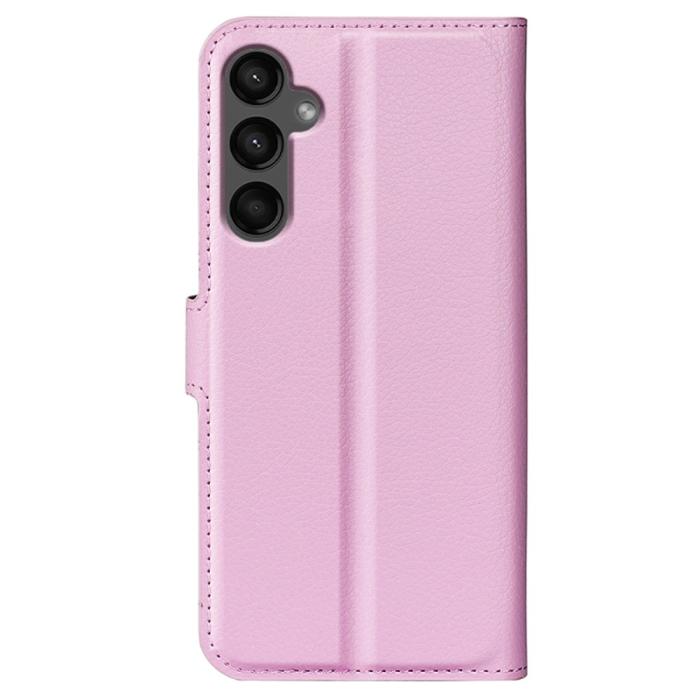 Bild 6,  Samsung Galaxy A15 5G Fodral Litchi Läder Ljus Rosa