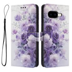  Google Pixel 10a Fodral Med Tryck Lila Rosor