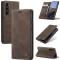CASEME CASEME Galaxy S24 Plus Fodral Flip Retro Läder Mörk Brun