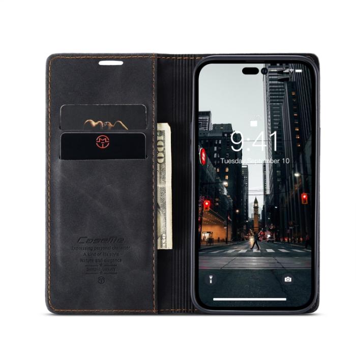 Bild 4, CASEME CASEME iPhone 14 Pro Fodral Retro Flip Svart