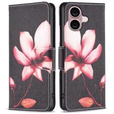  iPhone 16 Fodral Med Tryck Rosa Blomma