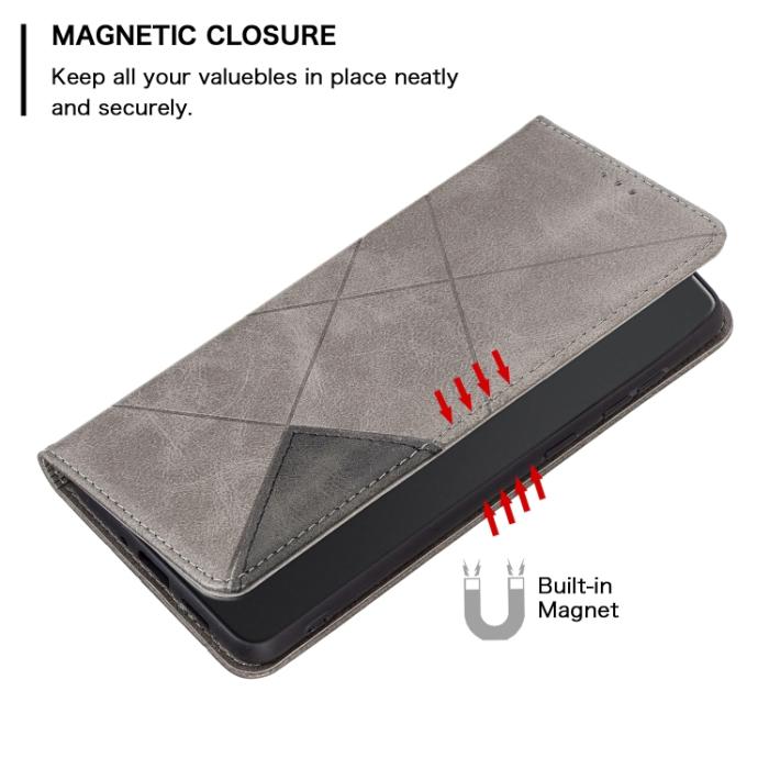 Bild 6,  Xiaomi 13 Lite 5G Fodral Geometriskt Flip Läder Grå