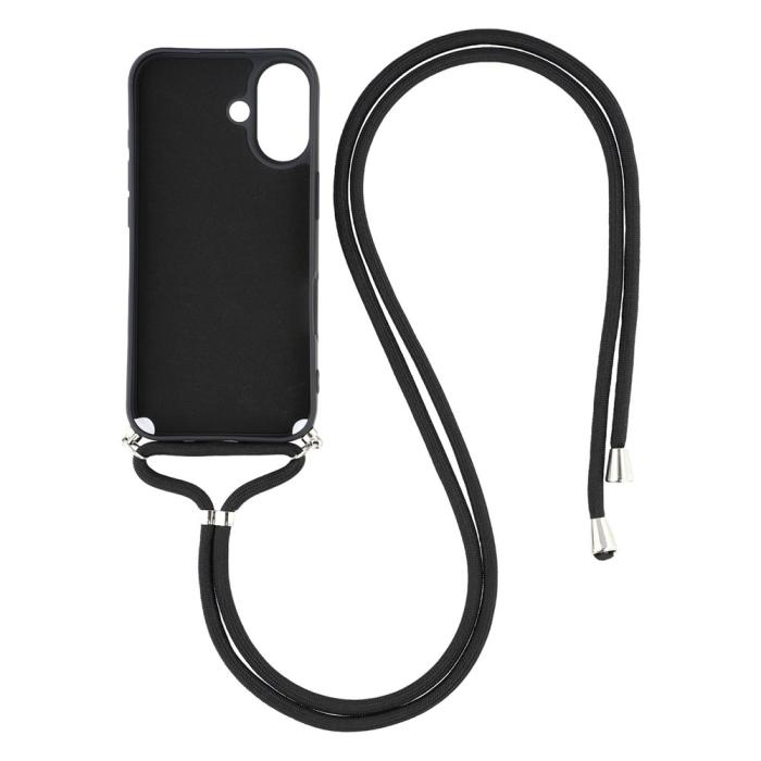 Bild 2,  iPhone 17 Skal TPU Med Mobilsnöre Svart