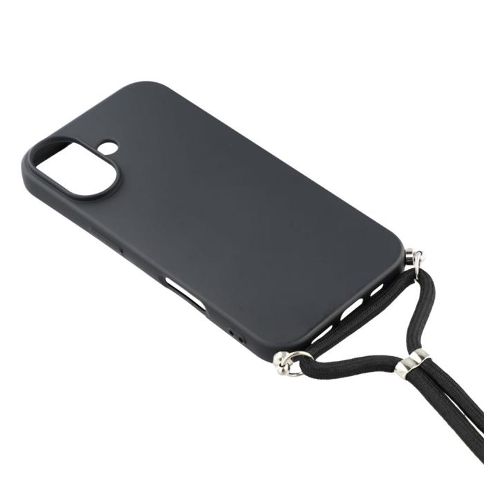 Bild 3,  iPhone 17 Skal TPU Med Mobilsnöre Svart