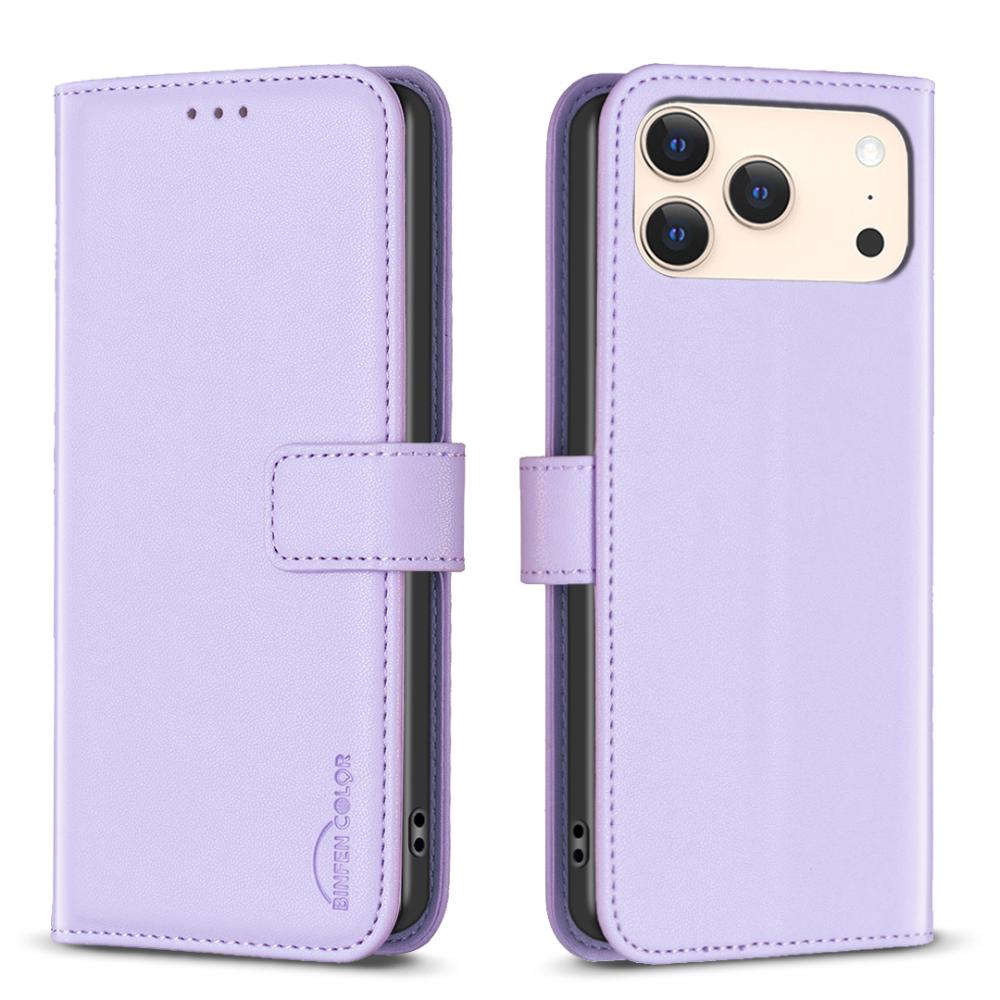 BINFEN BINFEN iPhone 17 Pro Max Fodral Läder Lila