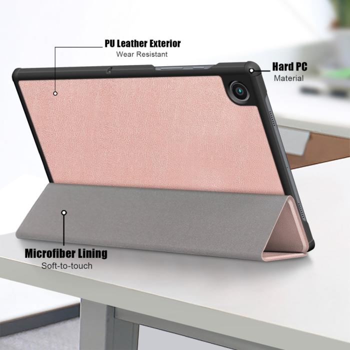 Bild 6,  Samsung Galaxy Tab A8 10.5 (2021) Fodral Premium Tri-Fold Roséguld