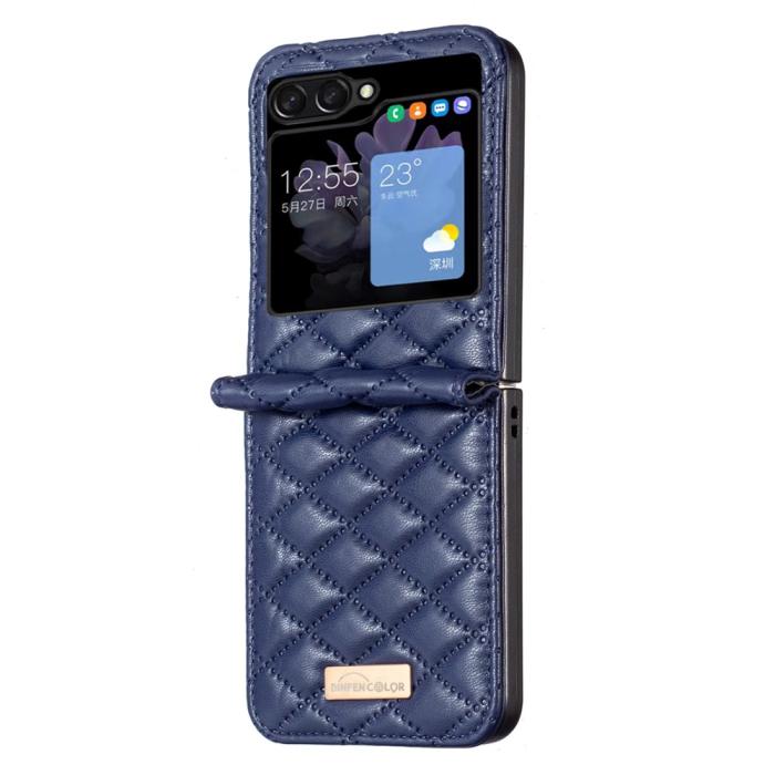 Bild 2, BINFEN BINFEN Galaxy Z Flip 5 Skal Diamond Textur Blå