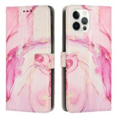  iPhone 15 Pro Fodral Marmor L&auml;der Ros&eacute;guld