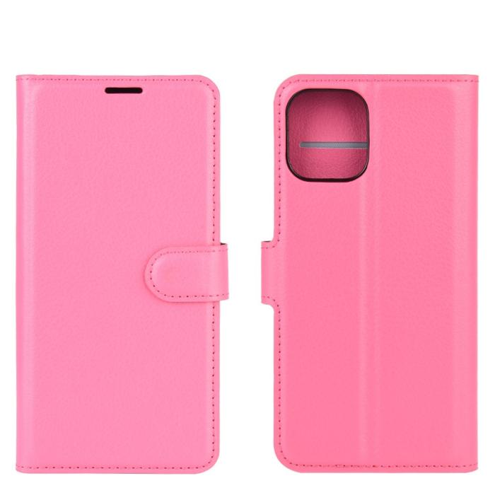 Bild 2,  iPhone 12 Pro Max - Litchi Fodral - Rosa