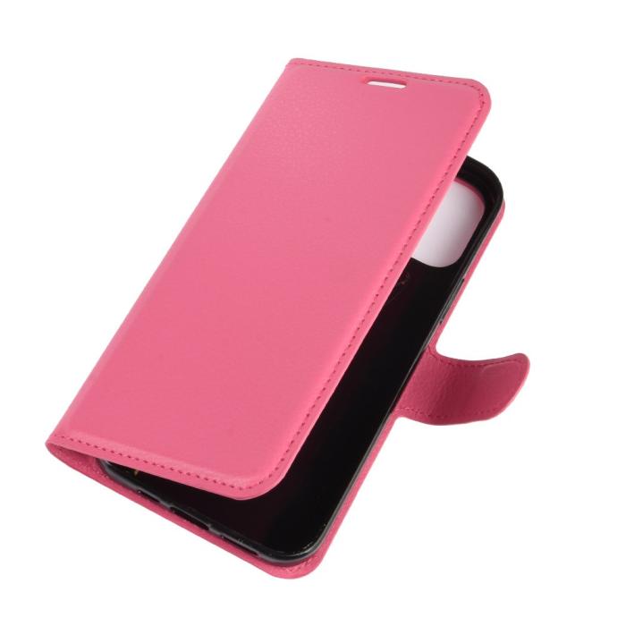 Bild 3,  iPhone 12 Pro Max - Litchi Fodral - Rosa