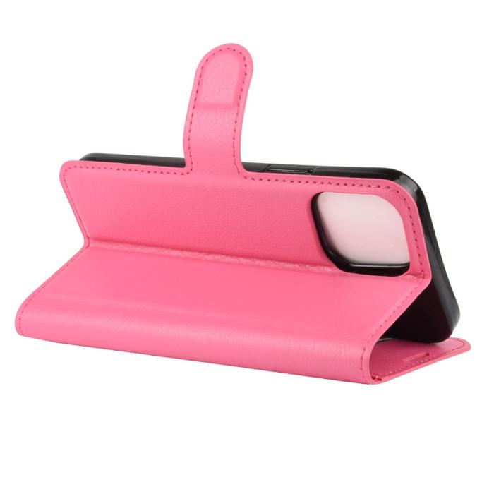 Bild 5,  iPhone 12 Pro Max - Litchi Fodral - Rosa
