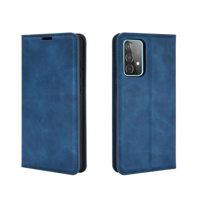 Bild 2,  Samsung Galaxy A52 / A52s - Silkeslent Läder Fodral - Blå