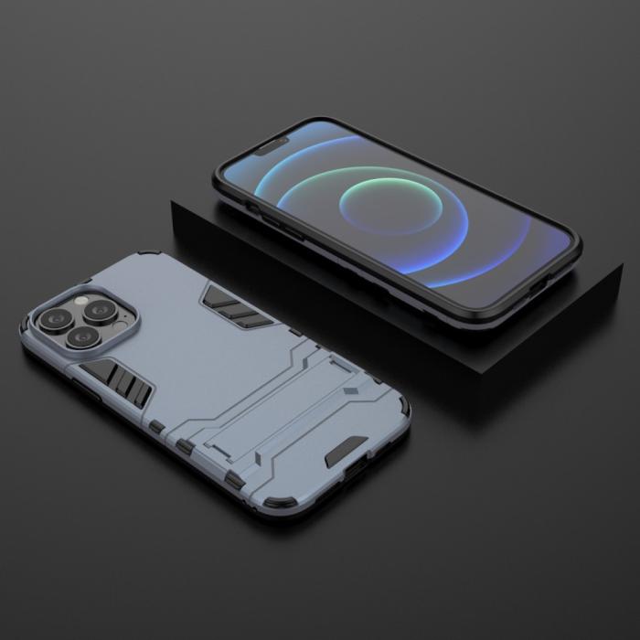 Bild 6,  iPhone 13 Pro Max - Hybrid Armor Skal Kickstand - Navy Blue