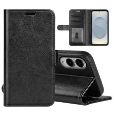  Samsung Galaxy S25 Edge Fodral Crazy Horse L&auml;der Svart