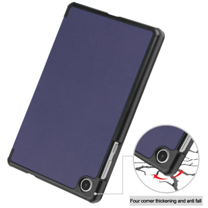 Bild 6,  Lenovo Tab M8 (Gen 4) Fodral Tri-Fold Läder Blå