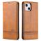 AZNS AZNS iPhone 14 Plus Fodral Flip Läder Brun