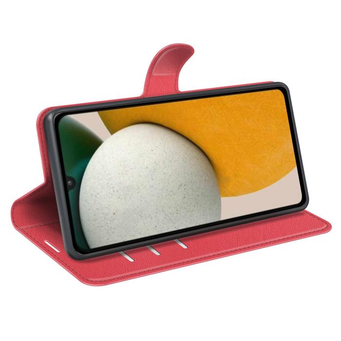 Bild 3,  Samsung Galaxy A15 5G Fodral Litchi Läder Röd