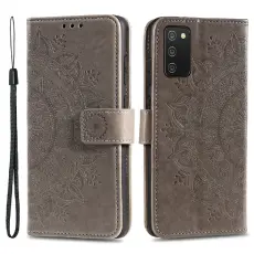  Samsung Galaxy A03s Fodral Mandala L&auml;der Gr&aring;