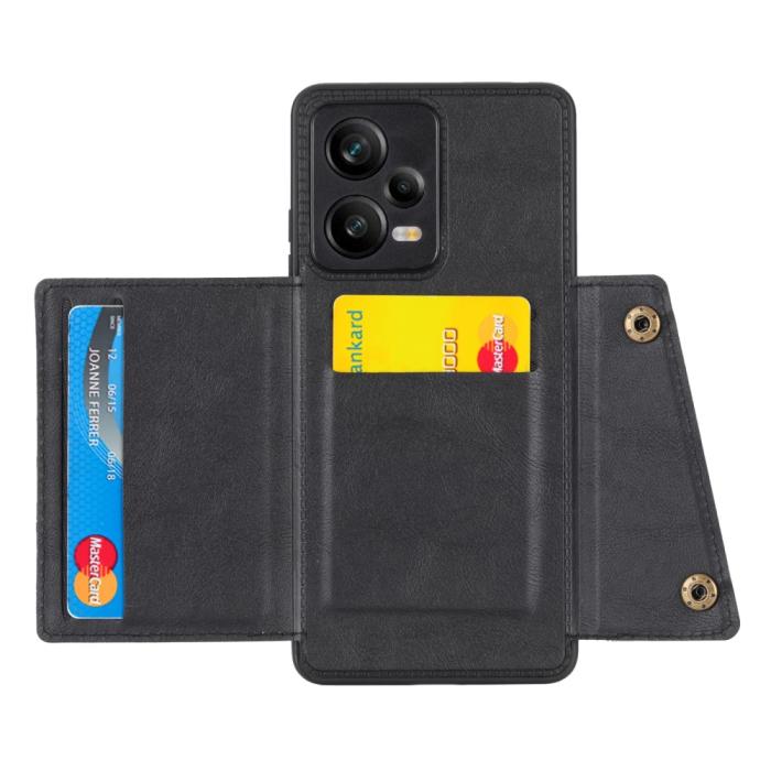 Bild 2,  Xiaomi Redmi Note 12 Pro 5G Skal Läder Med Kortfack Och Magnet