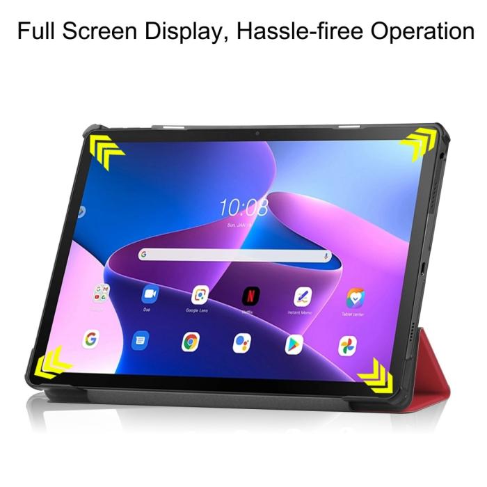 Bild 4,  Lenovo Tab M10 Plus Gen 3 Fodral Tri-Fold Röd