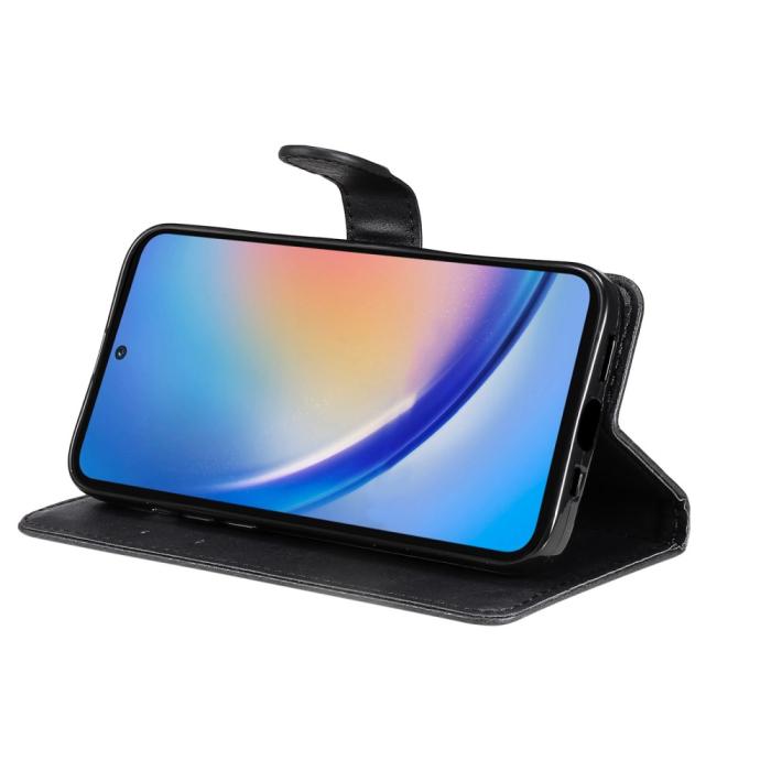 Bild 4,  Samsung Galaxy A55 5G Fodral Solid Läder Svart