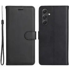  Samsung Galaxy A55 5G Fodral Solid L&auml;der Svart