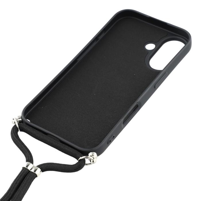 Bild 5,  iPhone 17 Skal TPU Med Mobilsnöre Svart