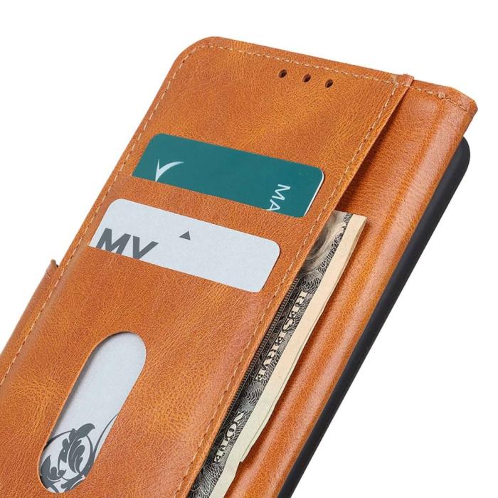 Bild 4,  Samsung Galaxy S23 Ultra Fodral Crazy Horse Split Läder Brun